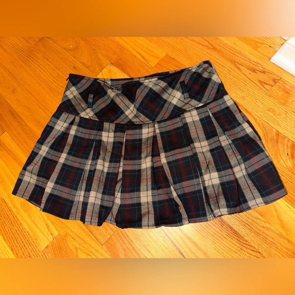 vintage plaid mini skort